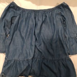 Off the shoulder navy top